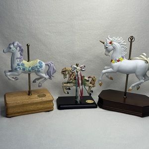 3 Carousel Horses, 2 are Musical